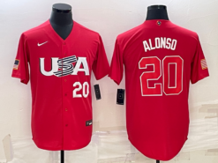 USA Pete Alonso Red White 2023 World Baseball Classic Jersey