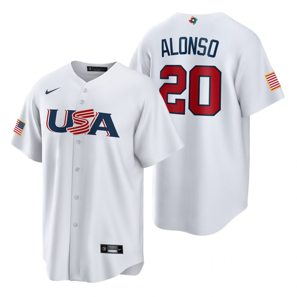 USA Pete Alonso White 2023 World Baseball Classic Jersey USA Pete Alonso White 2023 World Baseball Classic Jersey