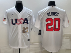 USA Pete Alonso White Gold 2023 World Baseball Classic Jersey