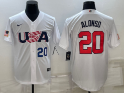 USA Pete Alonso White Navy 2023 World Baseball Classic Jersey