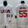 USA Ryan Pressly White Gold 2023 World Baseball Classic Jersey