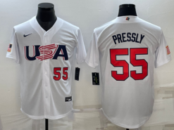 USA Ryan Pressly White Red 2023 World Baseball Classic Jersey