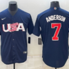 USA Tim Anderson Navy Red 2023 World Baseball Classic Jersey