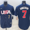 USA Tim Anderson Navy Royal 2023 World Baseball Classic Jersey