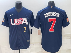 USA Tim Anderson Navy Gold 2023 World Baseball Classic Jersey