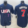 USA Tim Anderson White Gold 2023 World Baseball Classic Jersey