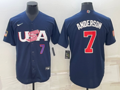 USA Tim Anderson Navy Royal 2023 World Baseball Classic Jersey