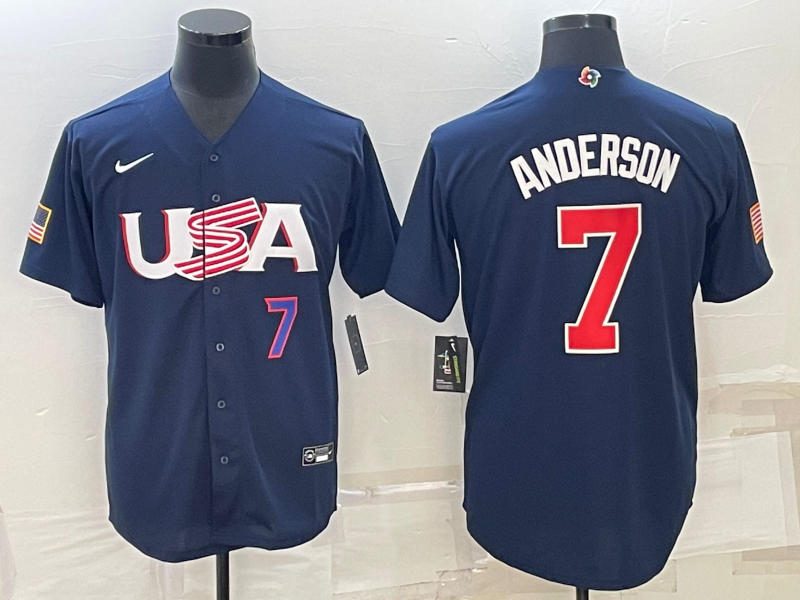 USA Tim Anderson Navy Royal 2023 World Baseball Classic Jersey USA Tim Anderson Navy Royal 2023 World Baseball Classic Jersey