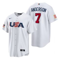 USA Tim Anderson White 2023 World Baseball Classic Jersey