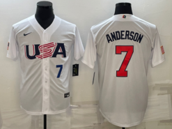 USA Tim Anderson White Navy 2023 World Baseball Classic Jersey
