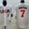 USA Tim Anderson White Gold 2023 World Baseball Classic Jersey
