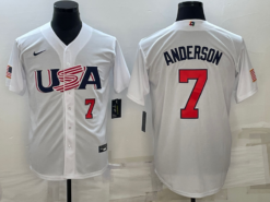 USA Tim Anderson White Red 2023 World Baseball Classic Jersey