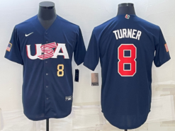 USA Trea Turner Navy Gold 2023 World Baseball Classic Jersey