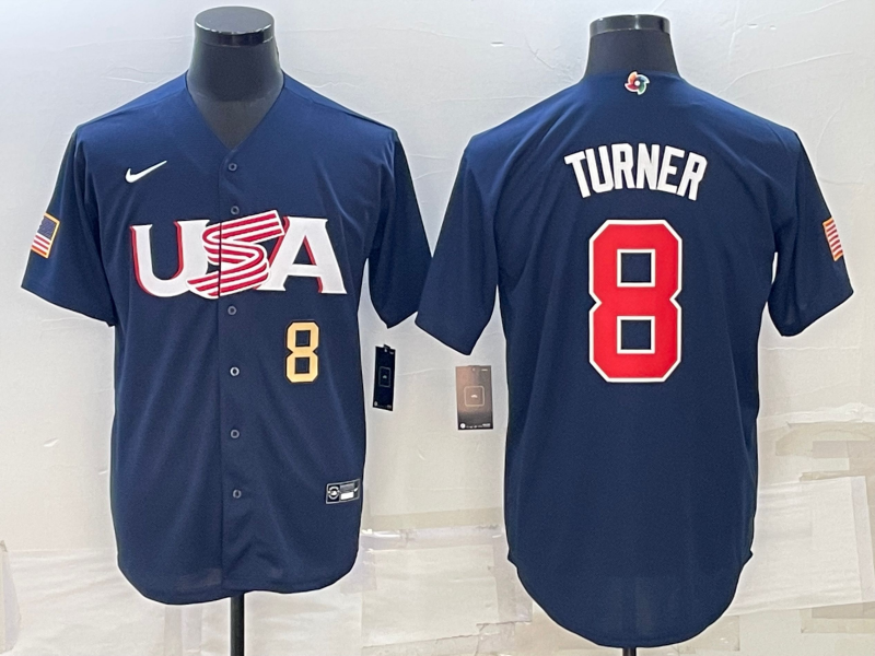 USA Trea Turner Navy Gold 2023 World Baseball Classic Jersey USA Trea Turner Navy Gold 2023 World Baseball Classic Jersey