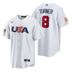 USA Trea Turner White 2023 World Baseball Classic Jersey