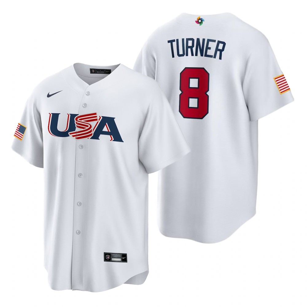 USA Trea Turner White 2023 World Baseball Classic Jersey USA Trea Turner White 2023 World Baseball Classic Jersey