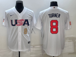 USA Trea Turner White Gold 2023 World Baseball Classic Jersey