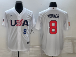 USA Trea Turner White Navy 2023 World Baseball Classic Jersey