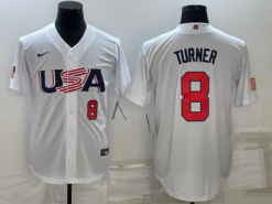 USA Trea Turner White Red 2023 World Baseball Classic Jersey