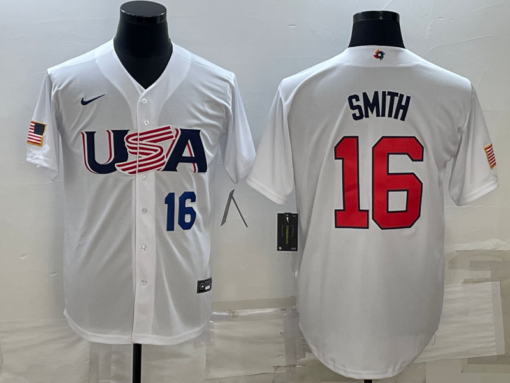 USA Will Smith White Navy 2023 World Baseball Classic Jersey