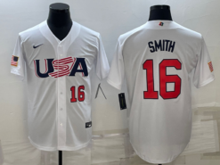 USA Will Smith White Red 2023 World Baseball Classic Jersey