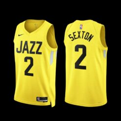 Utah Jazz Collin Sexton 2022-23 Icon Edition Jersey Yellow