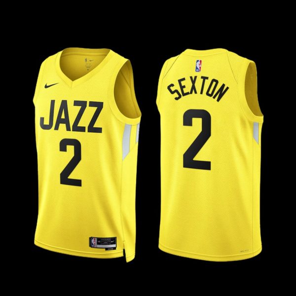 Utah Jazz Collin Sexton 2022-23 Icon Edition Jersey Yellow Utah Jazz Collin Sexton 2022-23 Icon Edition Jersey Yellow