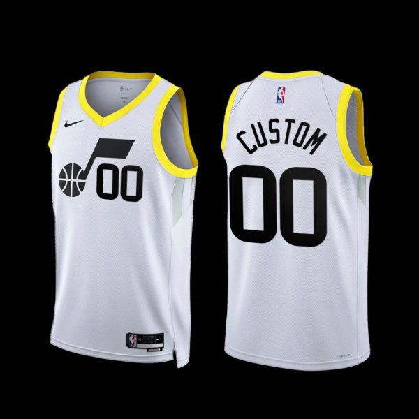 Utah Jazz Custom 2022-23 Association Edition Jersey White Utah Jazz Custom 2022-23 Association Edition Jersey White