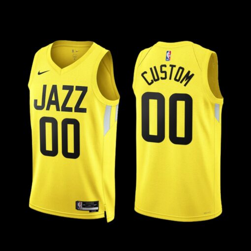 Utah Jazz Custom 2022-23 Icon Edition Jersey Yellow