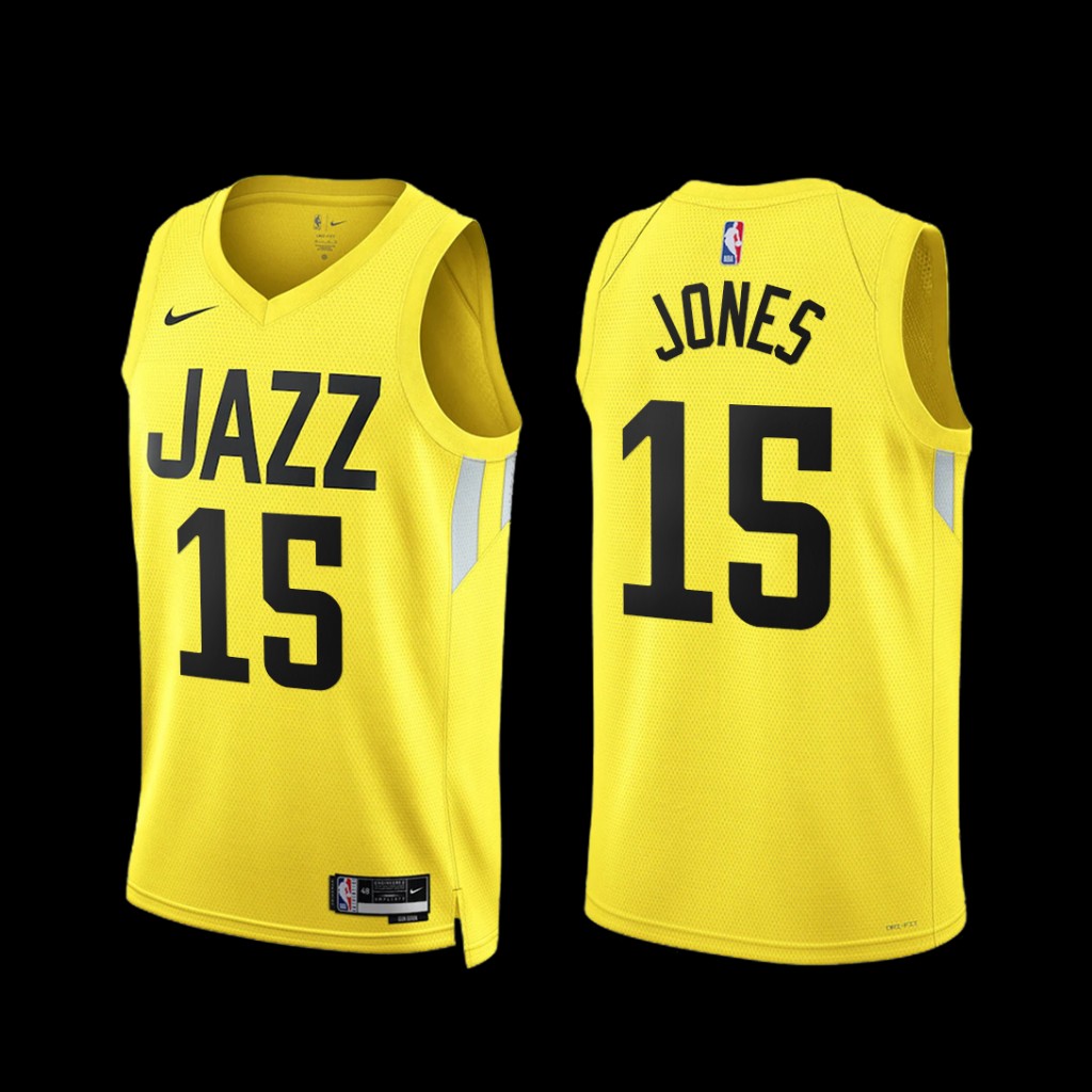 Utah Jazz Damian Jones 2022-23 Icon Edition Jersey Yellow Utah Jazz Damian Jones 2022-23 Icon Edition Jersey Yellow