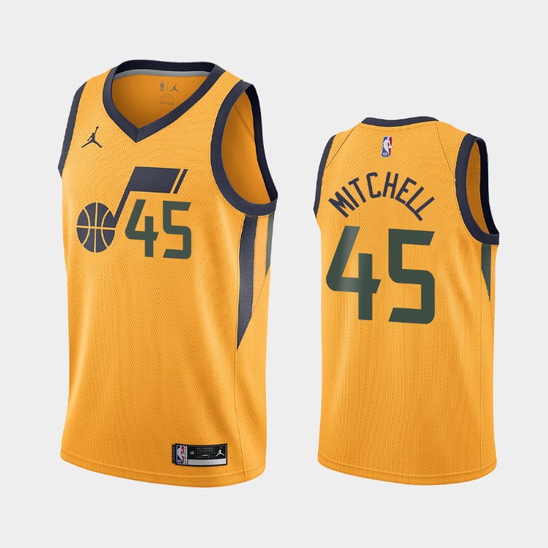Utah Jazz Donovan Mitchell 2021 Gold Statement Jersey Utah Jazz Donovan Mitchell 2021 Gold Statement Jersey