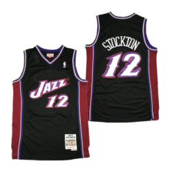Utah Jazz John Stockton Black 1998-99 Throwback Jersey