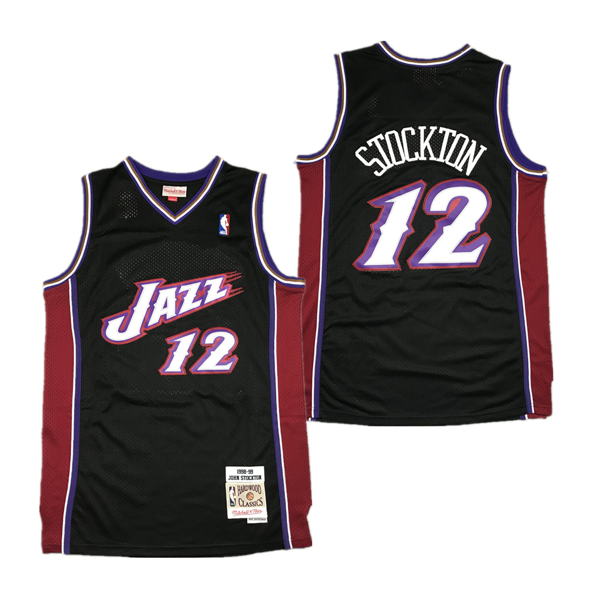 Utah Jazz John Stockton Black 1998-99 Throwback Jersey Utah Jazz John Stockton Black 1998-99 Throwback Jersey