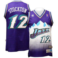 Utah Jazz John Stockton Purple Throwback Jersey