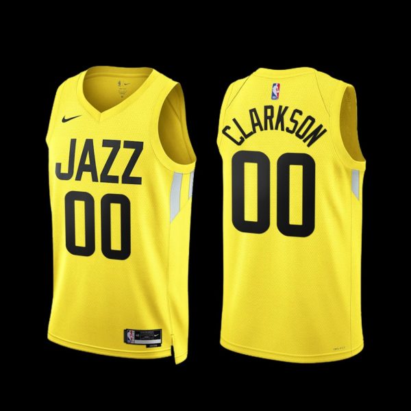 Utah Jazz Jordan Clarkson 2022-23 Icon Edition Jersey Yellow Utah Jazz Jordan Clarkson 2022-23 Icon Edition Jersey Yellow