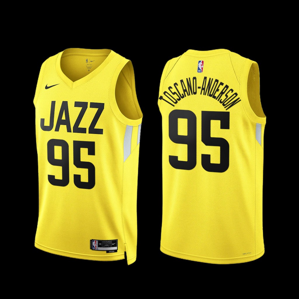 Utah Jazz Juan Toscano-Anderson 2022-23 Icon Edition Jersey Yellow Utah Jazz Juan Toscano-Anderson 2022-23 Icon Edition Jersey Yellow