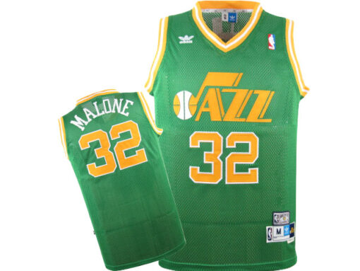 Utah Jazz Karl Malone Green Throwback Jersey