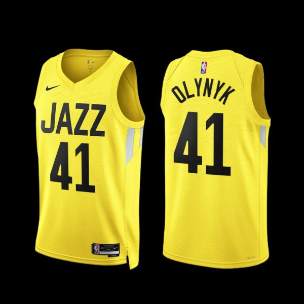 Utah Jazz Kelly Olynyk 2022-23 Icon Edition Jersey Yellow Utah Jazz Kelly Olynyk 2022-23 Icon Edition Jersey Yellow
