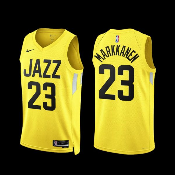 Utah Jazz Lauri Markkanen 2022-23 Icon Edition Jersey Yellow Utah Jazz Lauri Markkanen 2022-23 Icon Edition Jersey Yellow