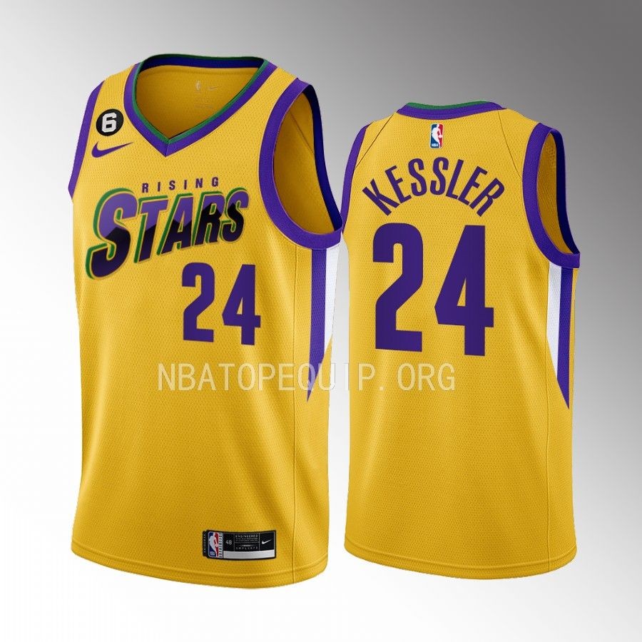 Utah Jazz Walker Kessler 2023 NBA Rising Stars Yellow Jersey Utah Jazz Walker Kessler 2023 NBA Rising Stars Yellow Jersey