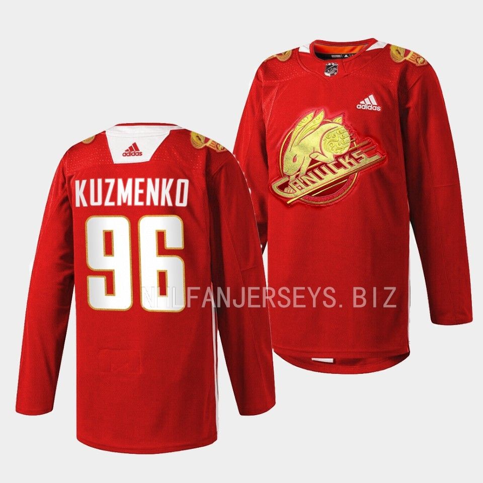 Vancouver Canucks Andrei Kuzmenko 2023 Lunar New Year Red Jersey Vancouver Canucks Andrei Kuzmenko 2023 Lunar New Year Red Jersey