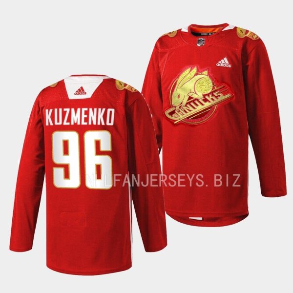 Vancouver Canucks Andrei Kuzmenko 2023 Lunar New Year Red Jersey Vancouver Canucks Andrei Kuzmenko 2023 Lunar New Year Red Jersey
