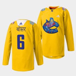 Vancouver Canucks Brock Boeser Diwali Night Yellow Jersey