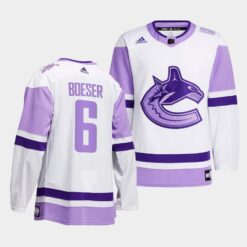 Vancouver Canucks Brock Boeser HockeyFightsCancer White Jersey