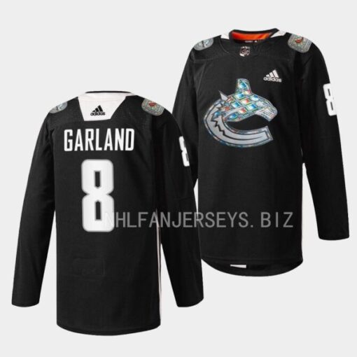 Vancouver Canucks Conor Garland 2023 Black History Month Black Jersey