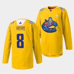 Vancouver Canucks Conor Garland Diwali Night Yellow Jersey