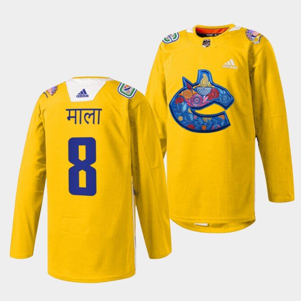 Vancouver Canucks Conor Garland Diwali Night Yellow Jersey Vancouver Canucks Conor Garland Diwali Night Yellow Jersey