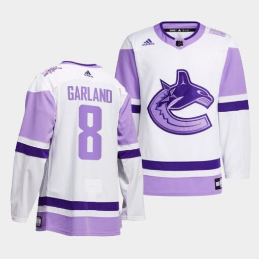 Vancouver Canucks Conor Garland HockeyFightsCancer White Jersey