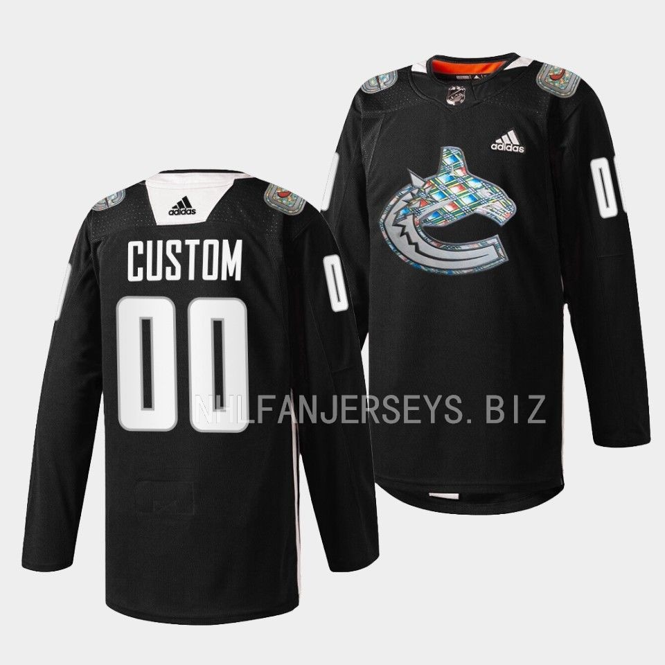 Vancouver Canucks Custom 2023 Black History Month Black Jersey Vancouver Canucks Custom 2023 Black History Month Black Jersey