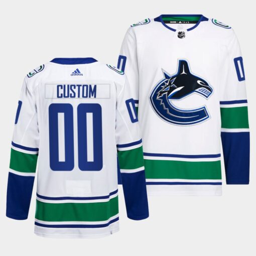 Vancouver Canucks Custom Away White Jersey